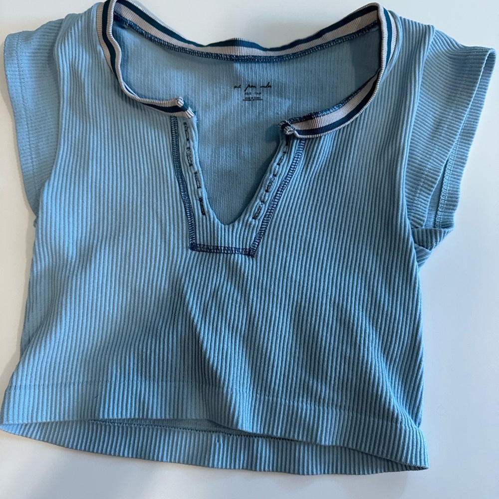 Urban Outfitters Blue Ribbed Top